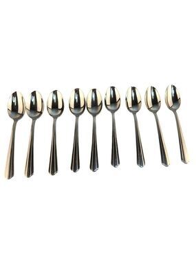 Hampton Set Of 9 Stainless Steel Fan Top Soup Spoons